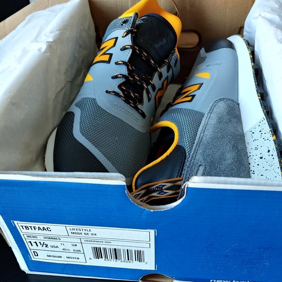 Brand New Men's New Balance Trailbuster Grey Chromatic Yellow Running Shoes 11.5 - Picture 10 of 12